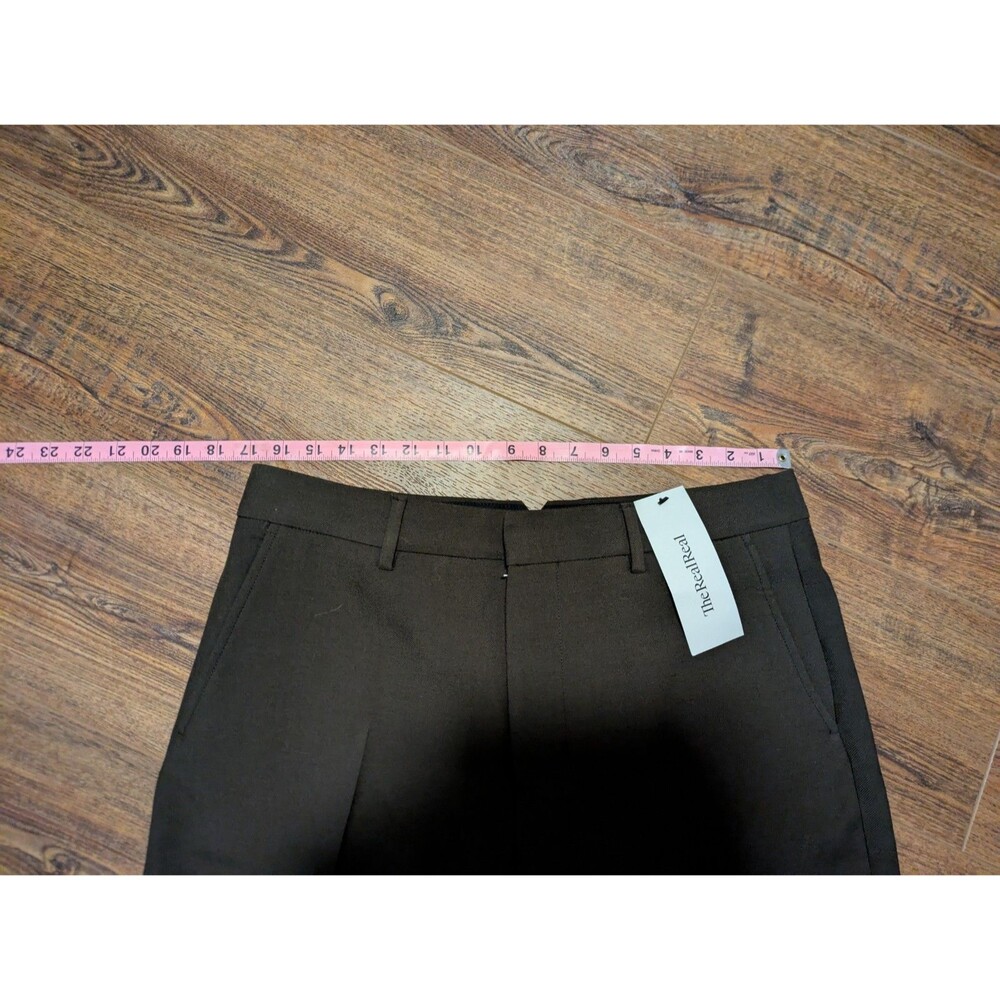 AMI Paris Straight Fit Trousers Soft Wool Gabardine 221 Dark Coffee 42 - Picture 12 of 12